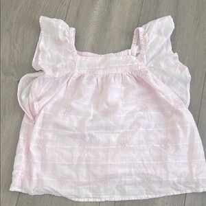 Cat & Jack Girls Light Pink Ruffle Sleeve Blouse Size M